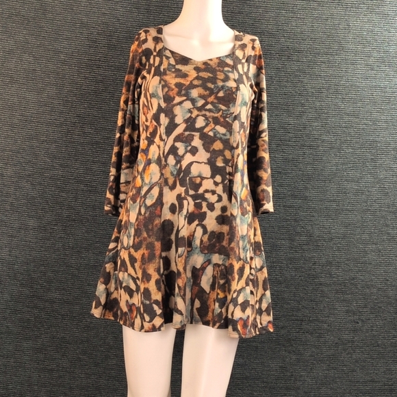 Amma Design Made In LA A-line Mini-Dress Abstract Colorful Pattern - Picture 14 of 14